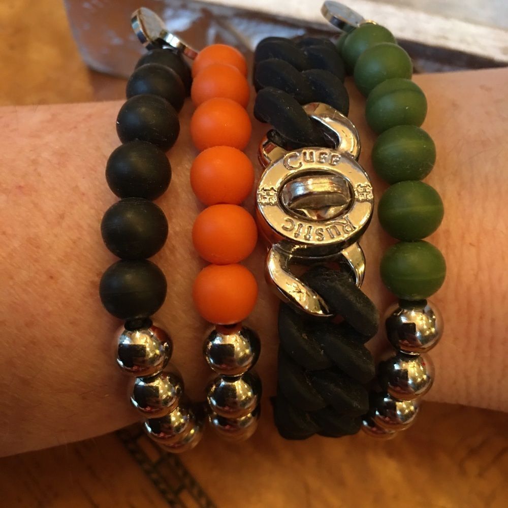 SILVER & Rubber Rustic Cuff Set! - Picture 8 of 8